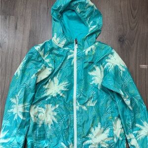 Columbia Turquoise and Cream Hooded Jacket